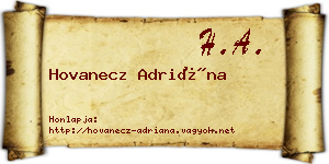 Hovanecz Adriána névjegykártya